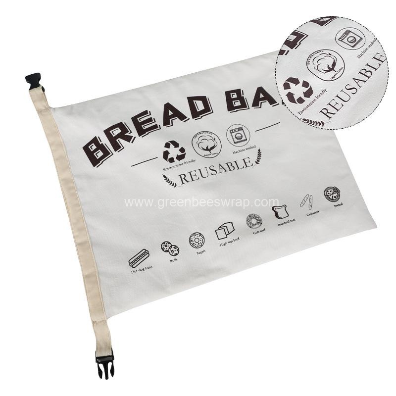 Reusable Buckle TPU liner Organic Cotton Bread bag3