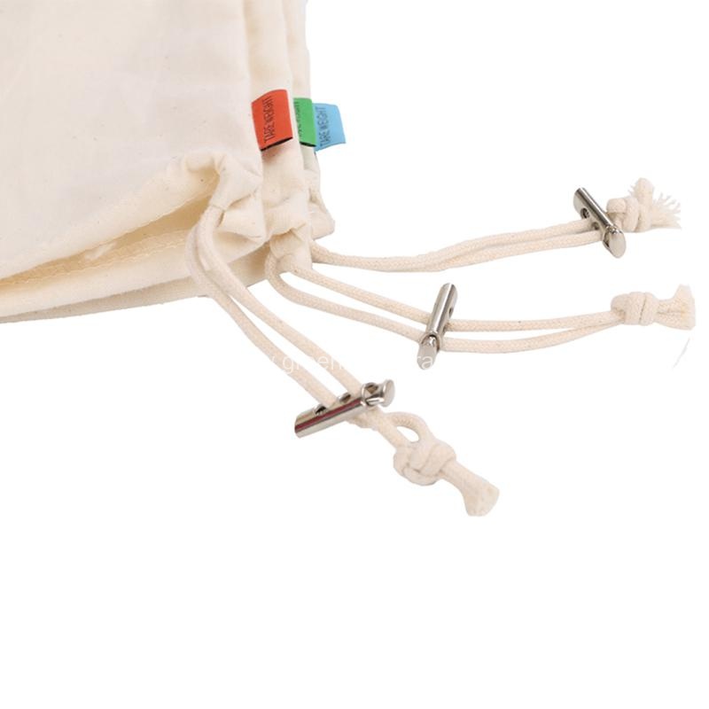 Reusable fruit vegatable storage drawstring cotton bag2